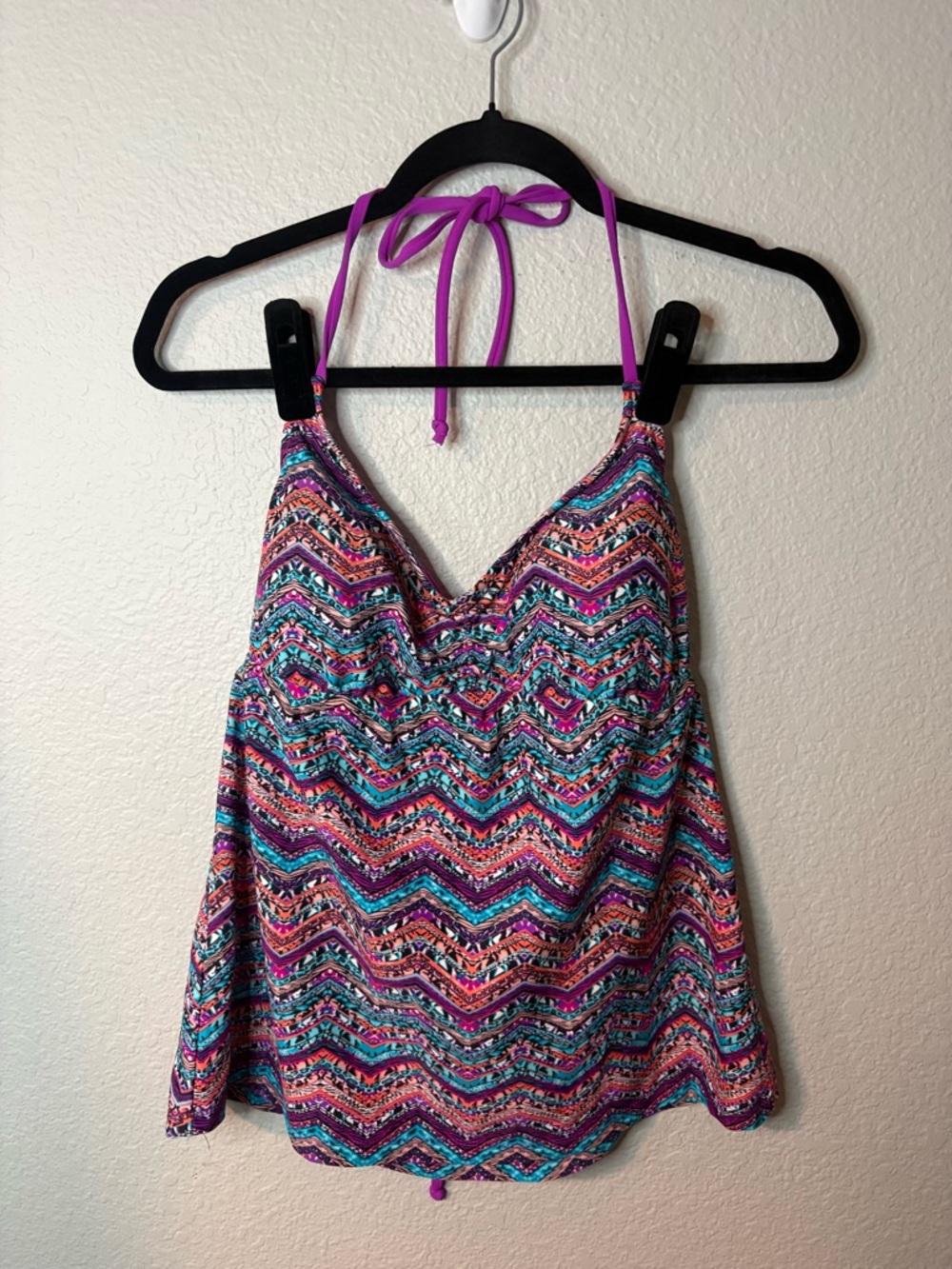 Mossimo Supply Co. Multicolor Chevron Halter Tankini Top